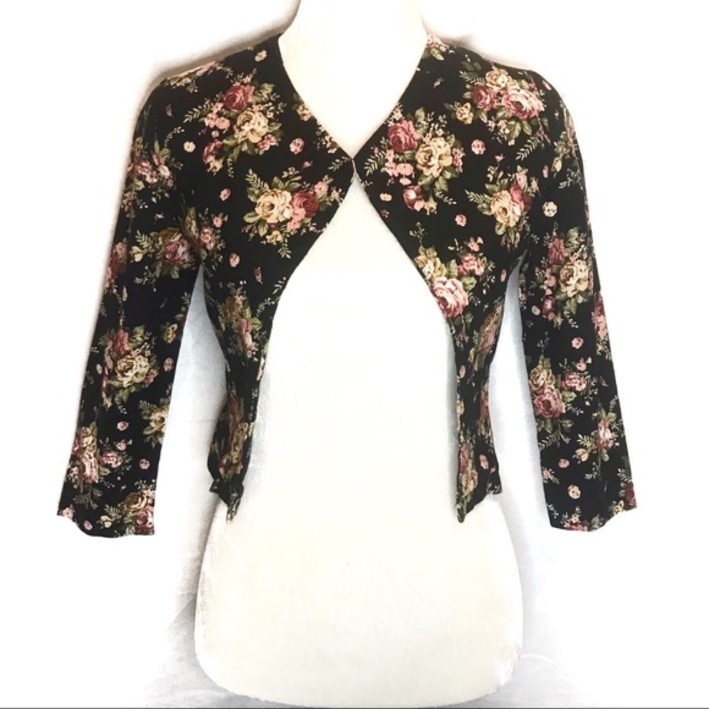 LUCCA COUTURE COTTON FLORAL COCKTAIL BLAZER - Picture 1 of 8
